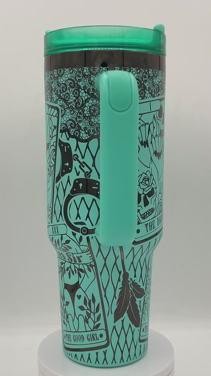 40oz Kinky Tarot cards laser engraved Tumbler