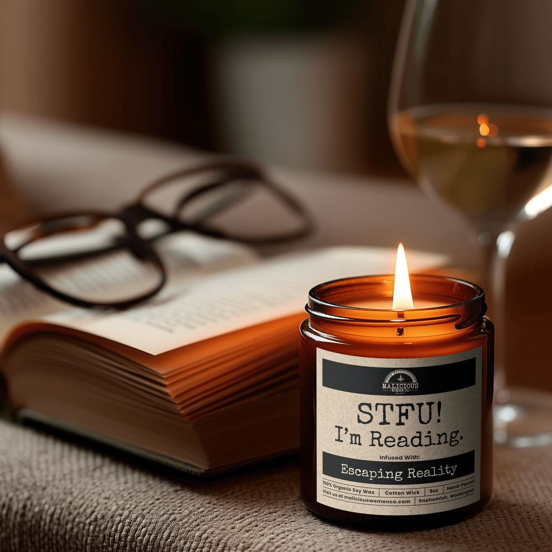 STFU I’m Reading 9oz Funny Candle Malicious Women Co