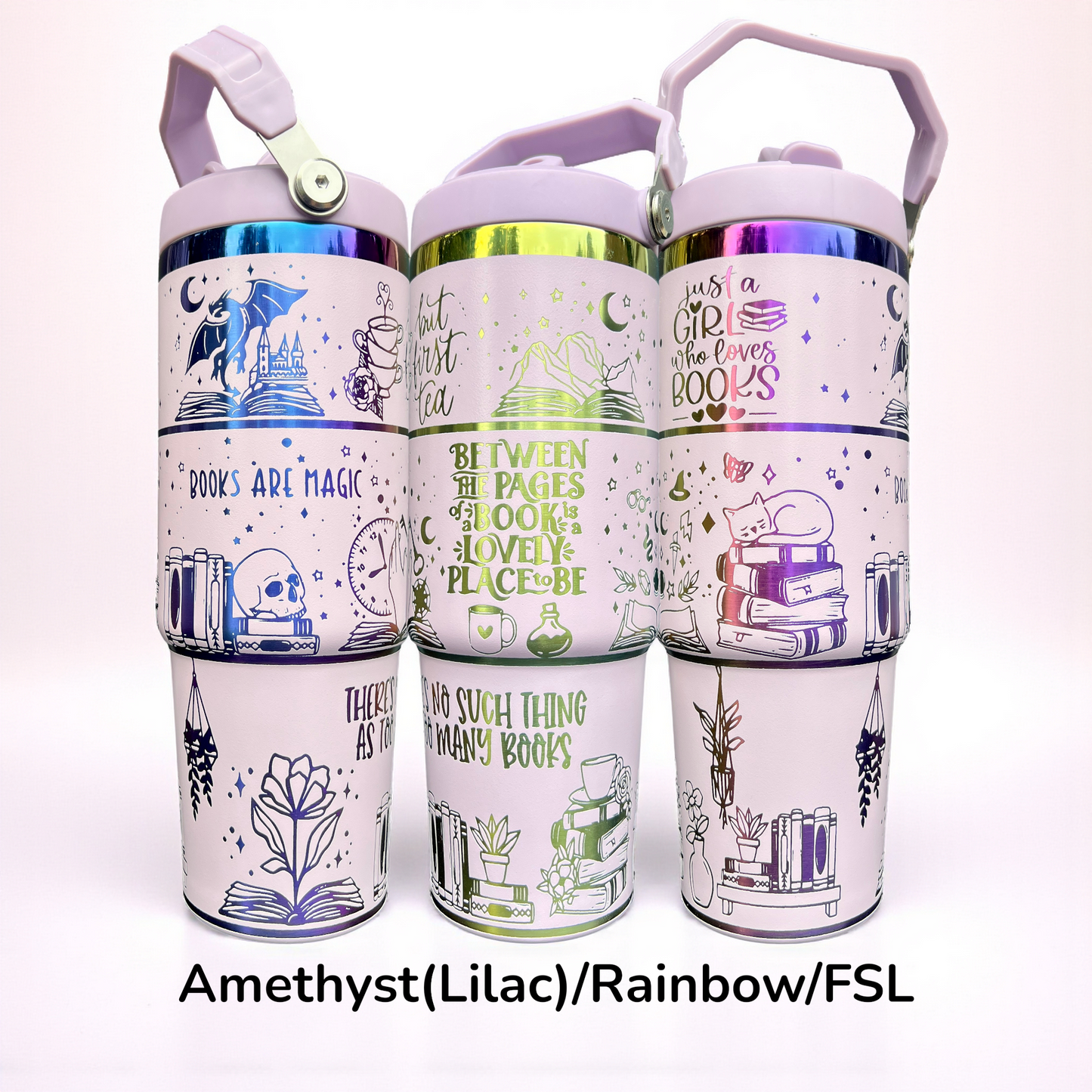 30oz Books are Magic laser engraved tumbler Fantasy Romance romantasy All Ages
