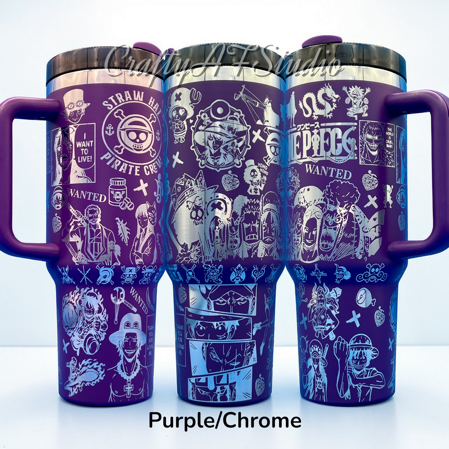 Straw Hat Pirates Anime Manga series Laser Engraved Tumbler 40oz