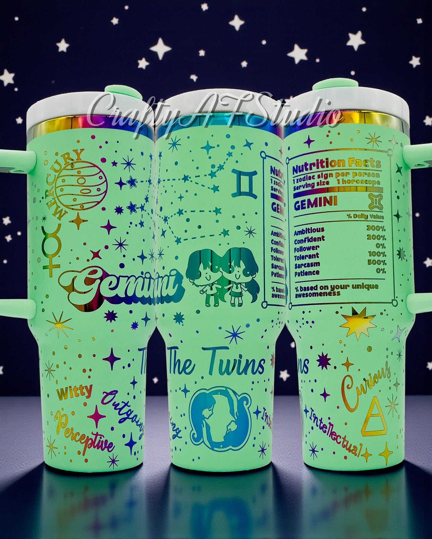 Gemini - Zodiac Astrological signs series Digital File for Laser Engraved Tumblers