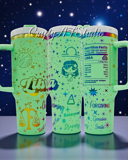 Libra - Zodiac Astrological signs series Digital File for Laser Engraved Tumblers
