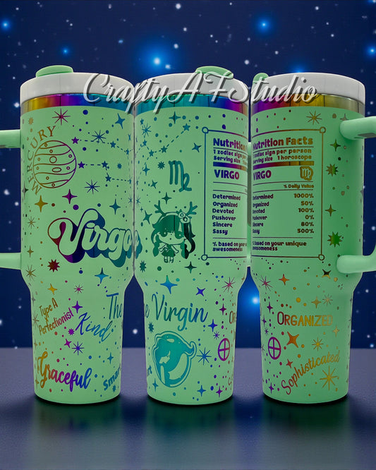 Virgo - Zodiac Astrological signs series Digital File for Laser Engraved Tumblers