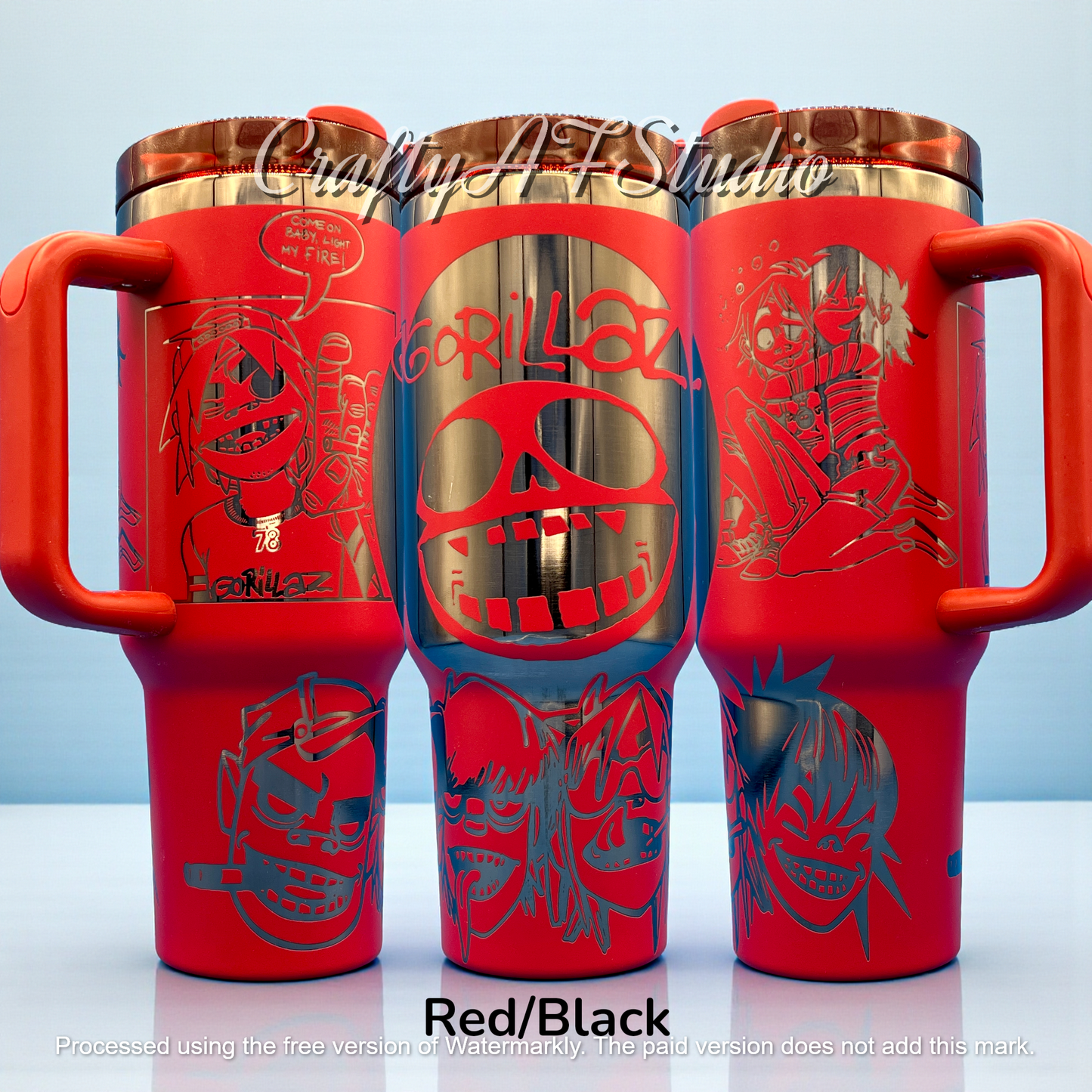 40oz Gorillaz Music Band Themed Laser Engraved tumbler