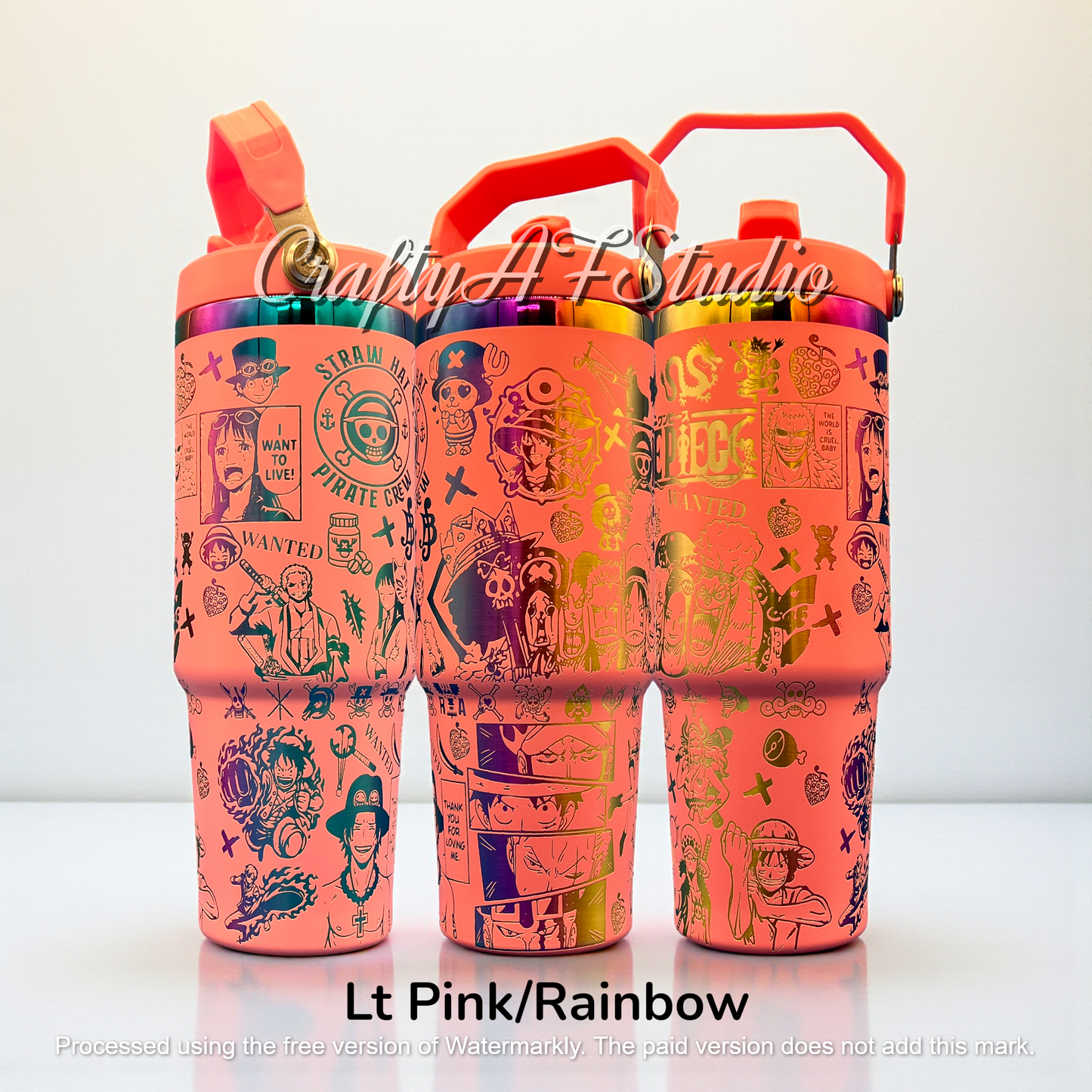 30oz One Piece Anime Series Laser Engraved Tumbler - Straw Hat Pirate Crew