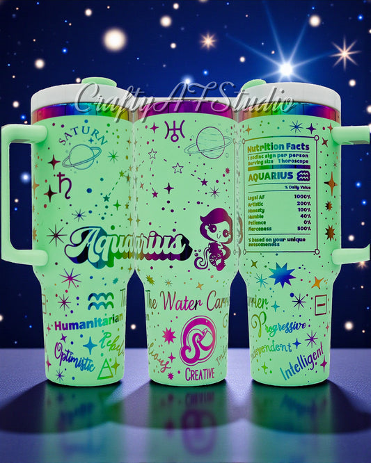 Aquarius - Zodiac Astrological signs series Digital File for Laser Engraved Tumblers