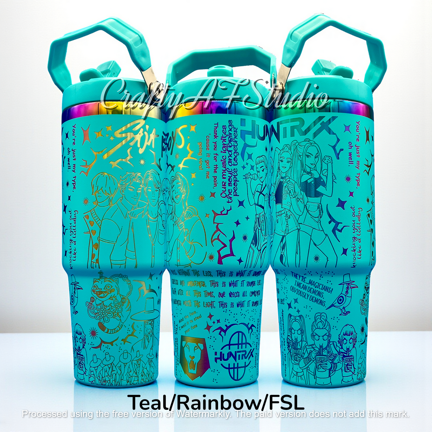 30oz KPop Demon Hunters Laser Engraved tumbler V2 | Huntrix | Saja Boys