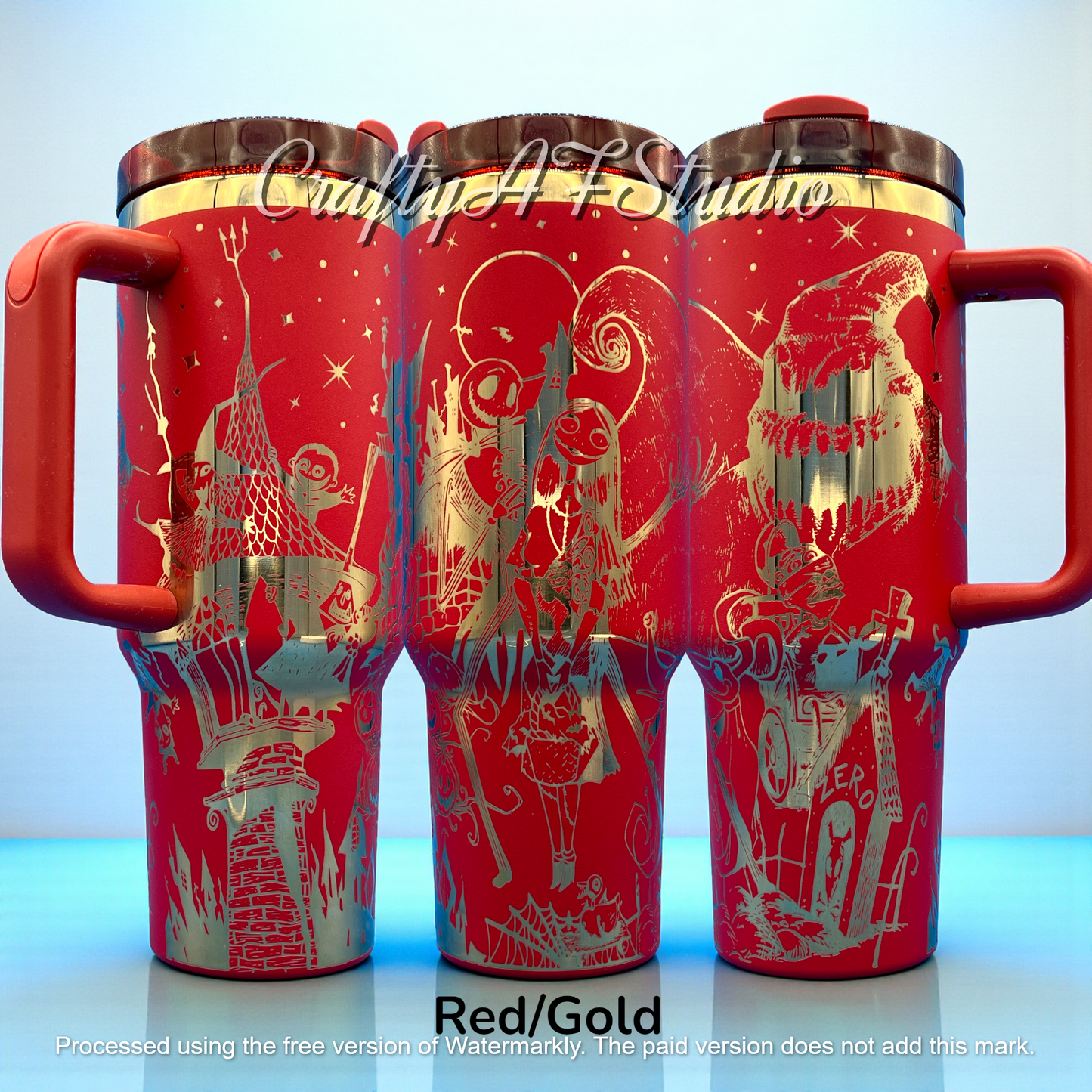 40oz Jack Sally and Friends NBC Laser Engraved Tumbler - Nightmare Xmas