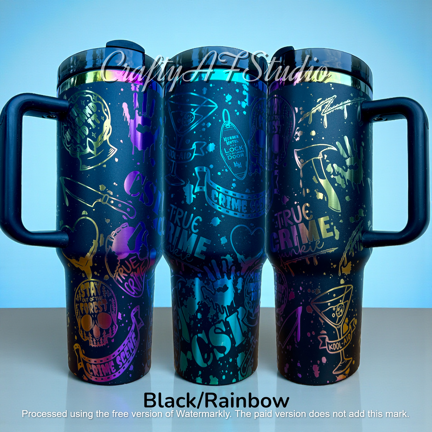 40oz CSI True crime - My Favorite Murder Podcast - Murderino themed Laser Engraved Tumbler