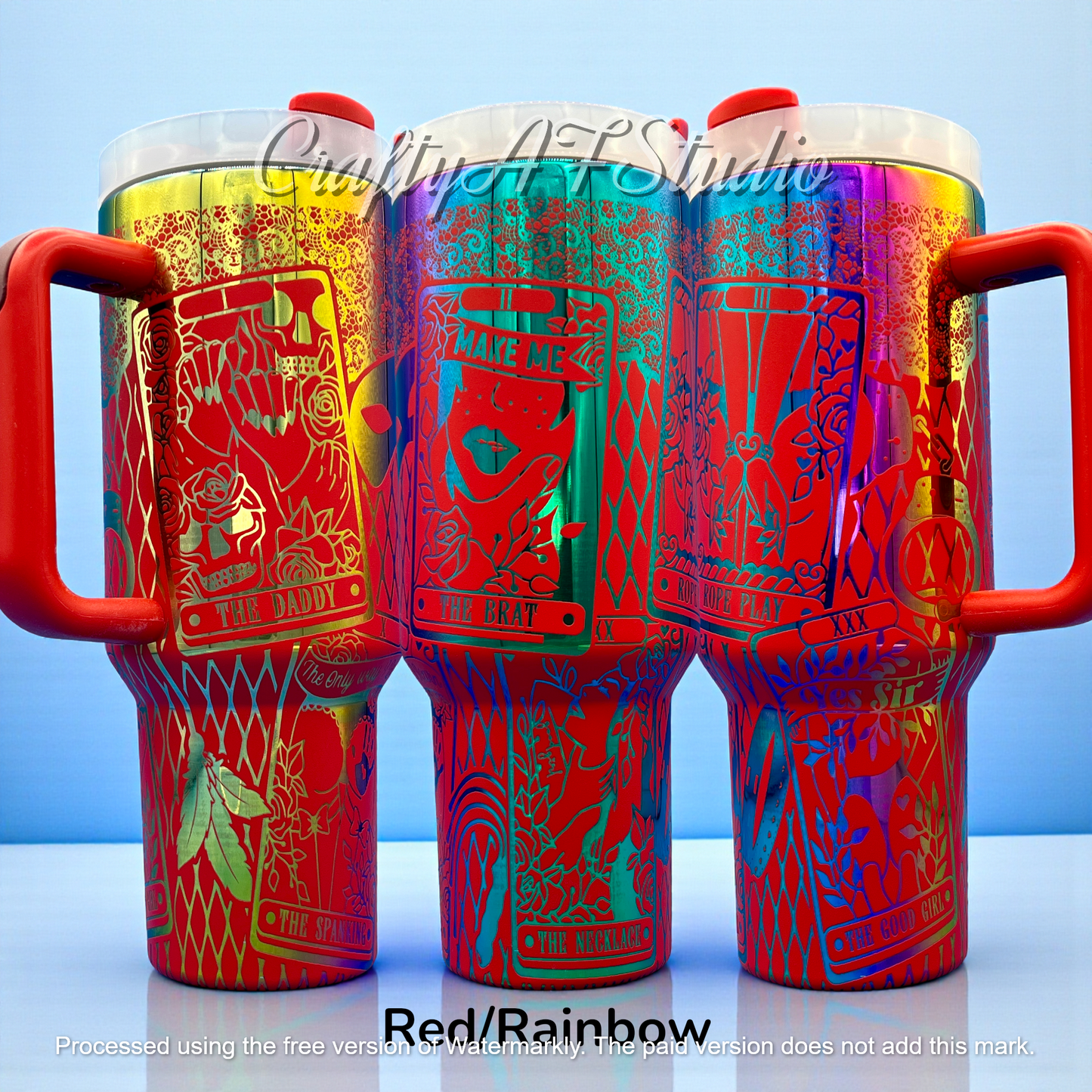 40oz Kinky Tarot cards laser engraved Tumbler