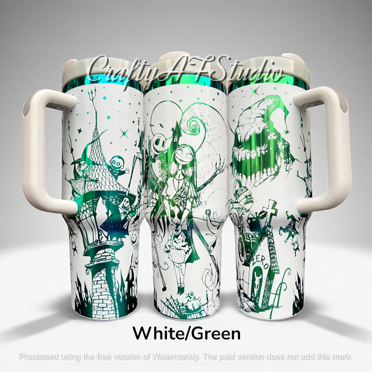 40oz Jack Sally and Friends NBC Laser Engraved Tumbler - Nightmare Xmas