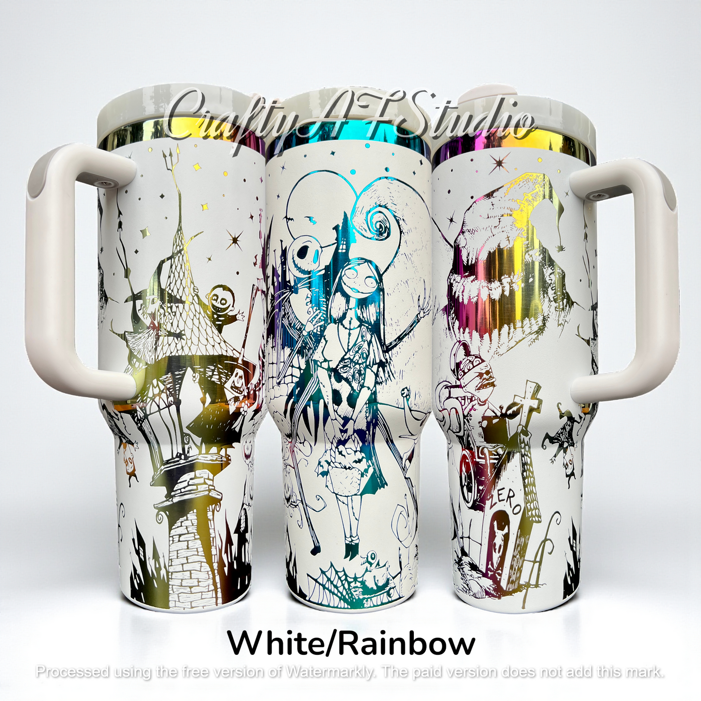 40oz Jack Sally and Friends NBC Laser Engraved Tumbler - Nightmare Xmas