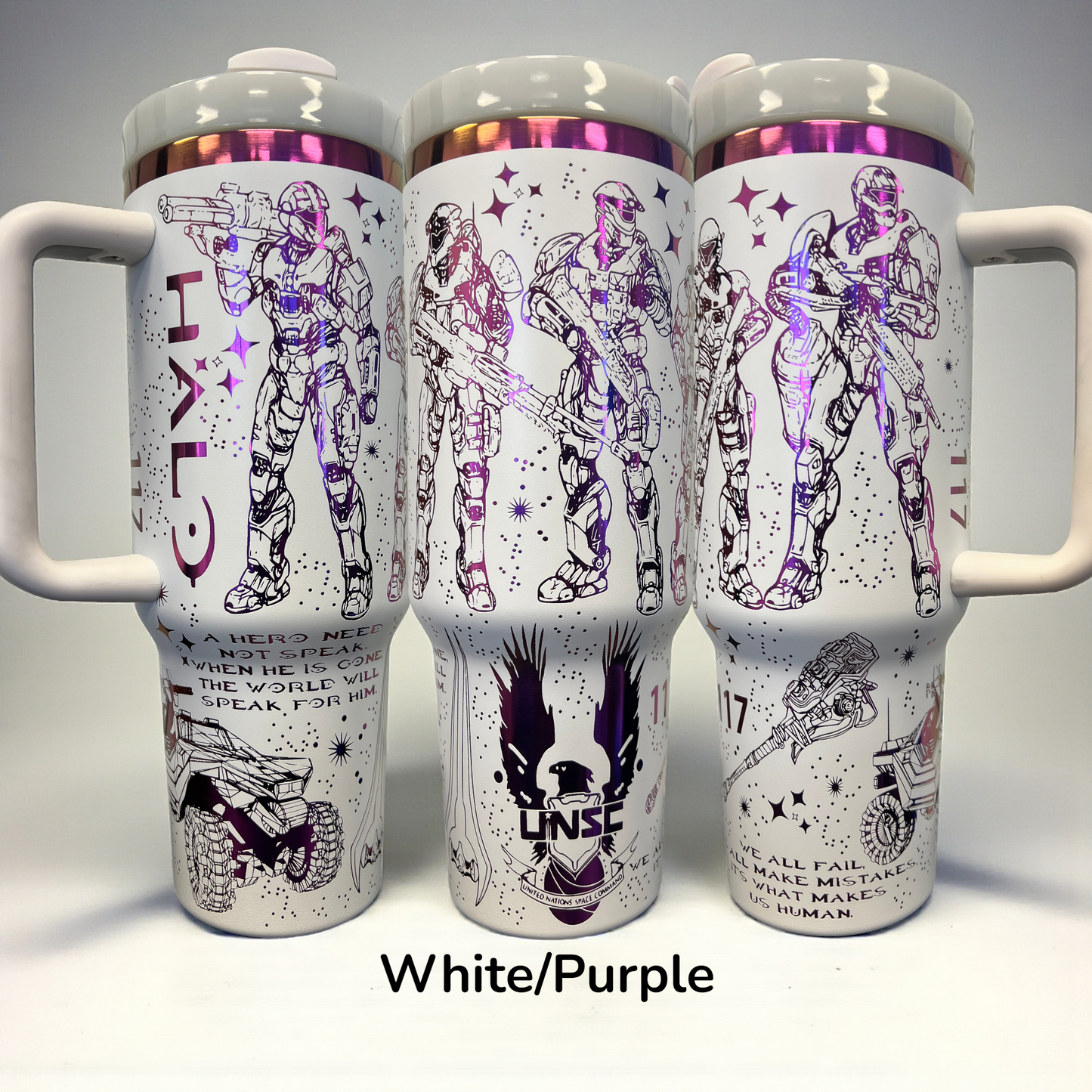 40oz Halo inspired Military Master Chief Gamer laser Engraved Tumbler