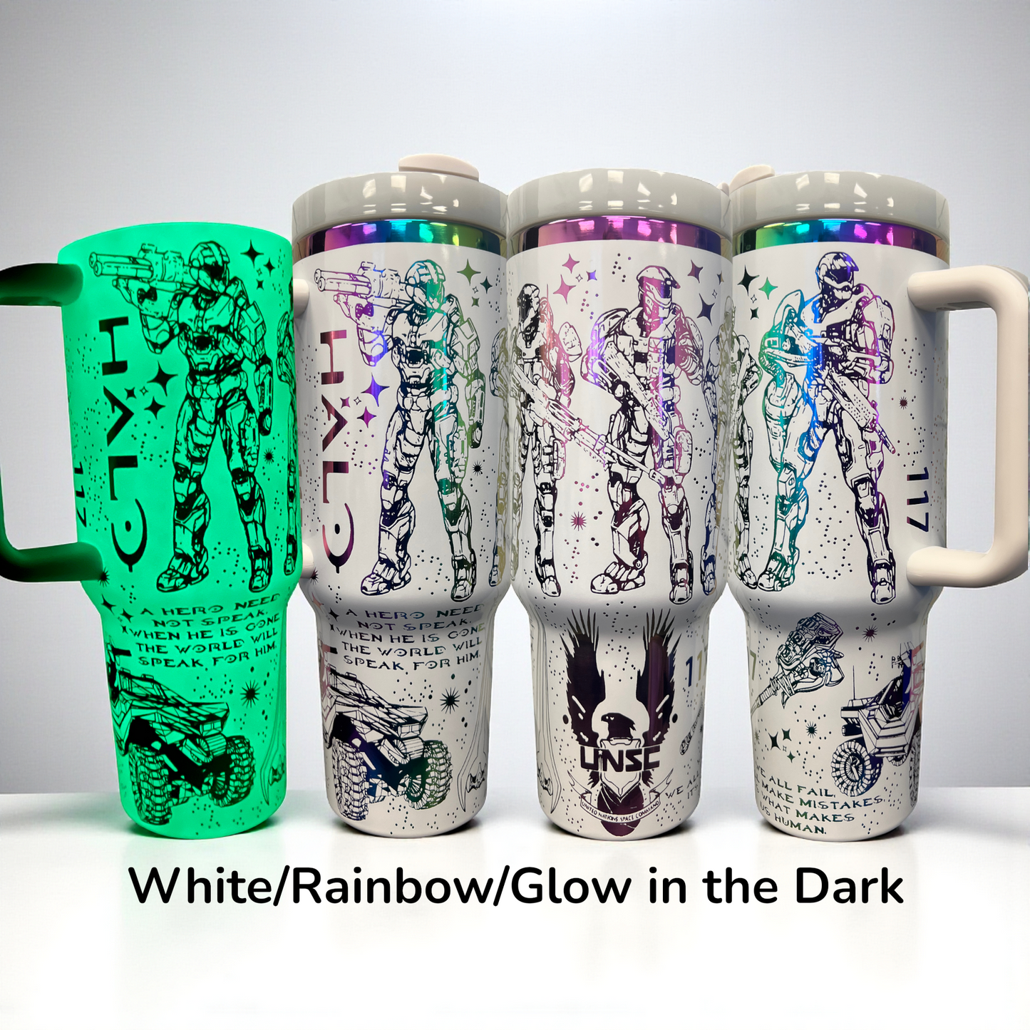 40oz Halo inspired Military Master Chief Gamer laser Engraved Tumbler