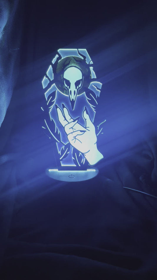 Lighted Skull Coffin Hand