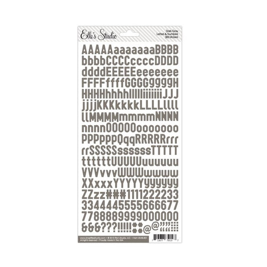 Letter & Number Stickers - Dark Grey
