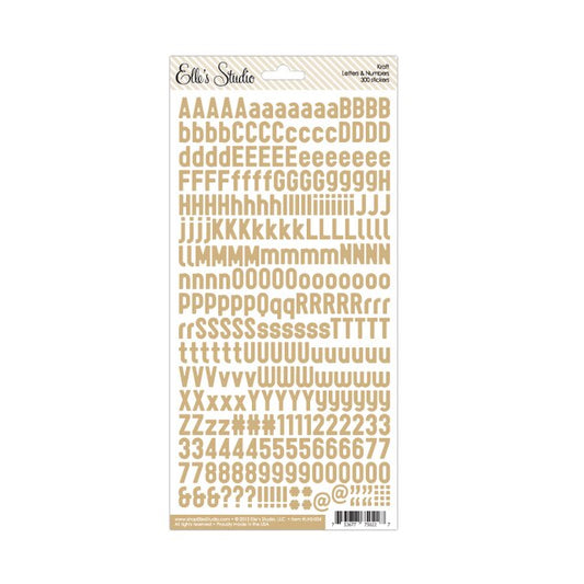 Letter & Number Stickers - Kraft