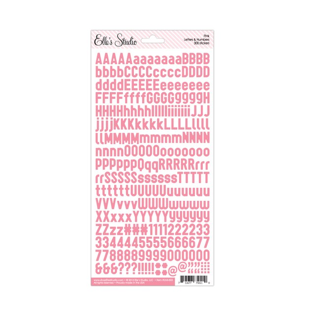 Letter & Number Stickers - Pink