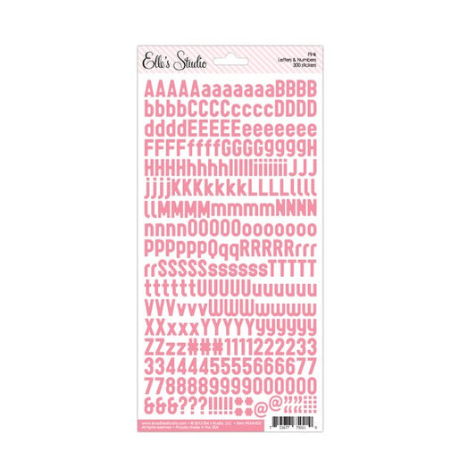 Letter & Number Stickers - Pink
