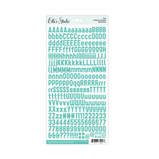 Letter & Number Stickers - Teal