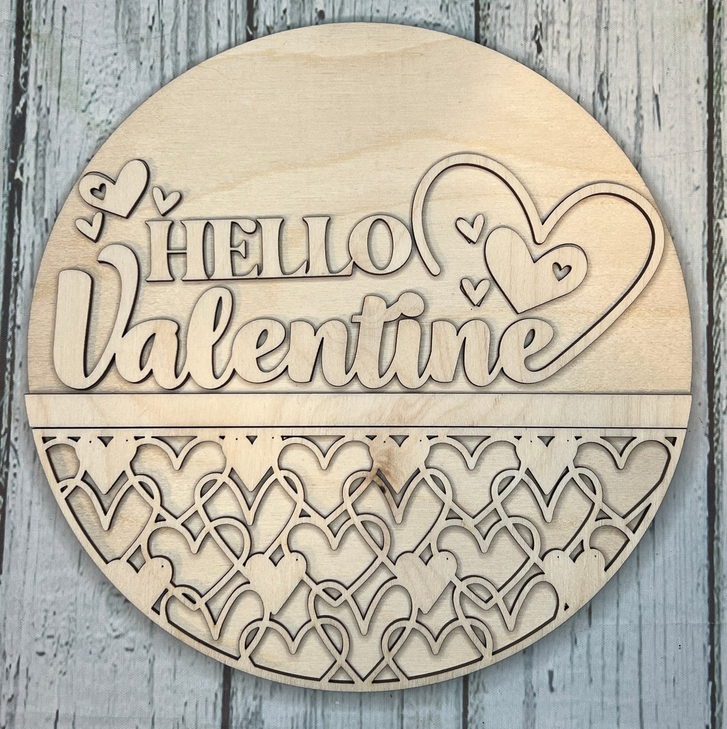 Hello Valentine - Swirl - DIY Wood Blank Sign