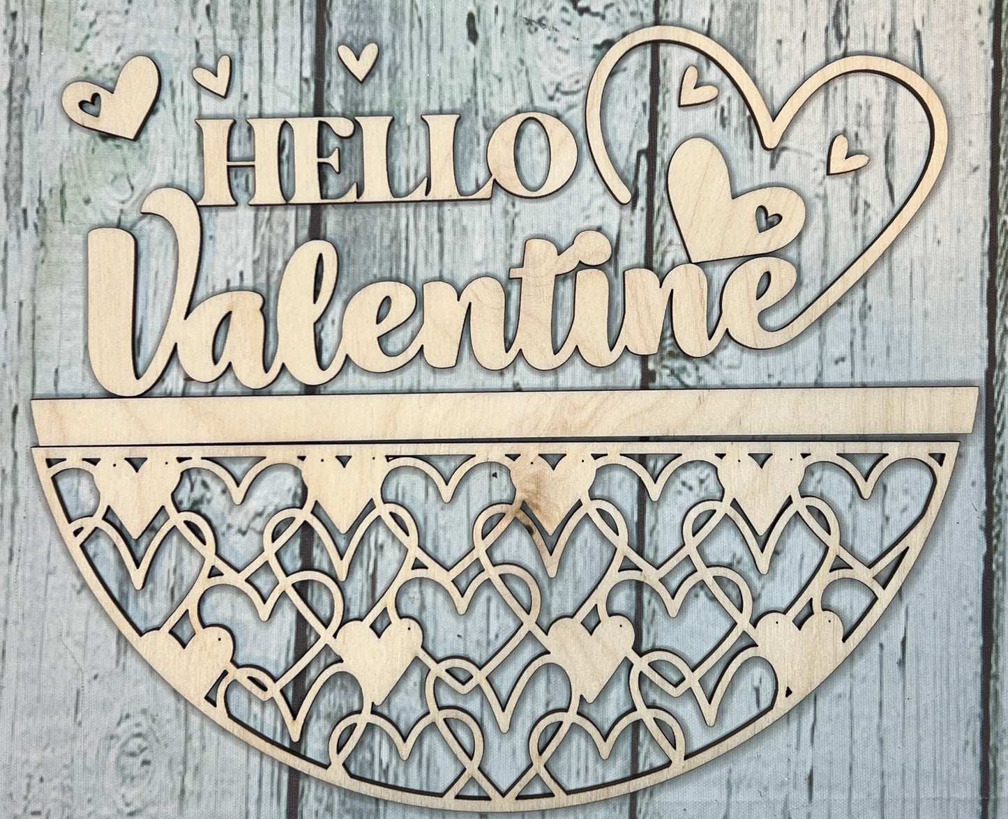 Hello Valentine - Swirl - DIY Wood Blank Sign