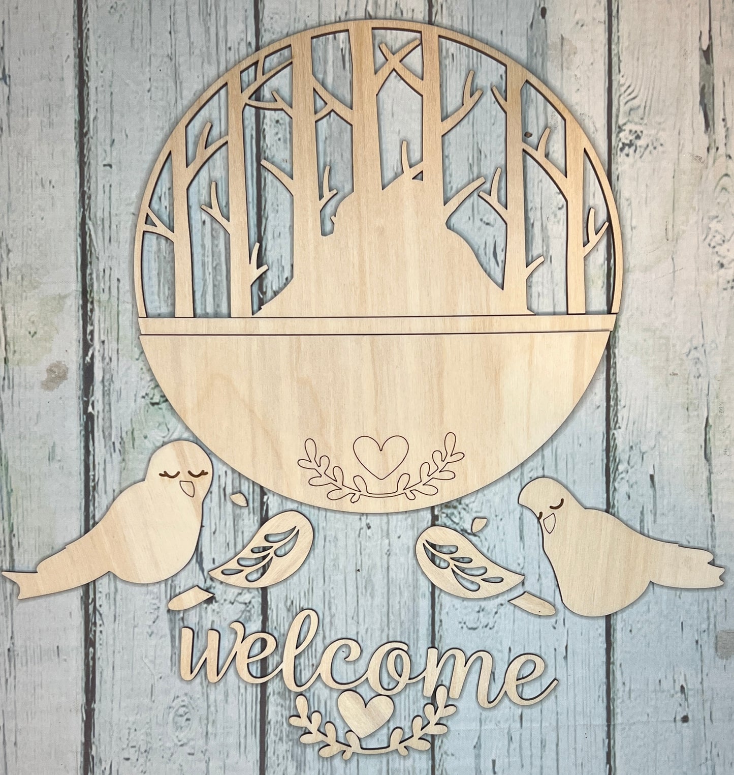Welcome - Lovebirds - DIY Wood Blank Sign