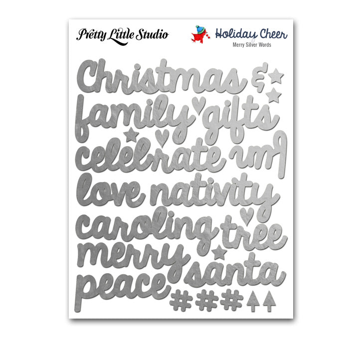 Merry Silver Word Stickers