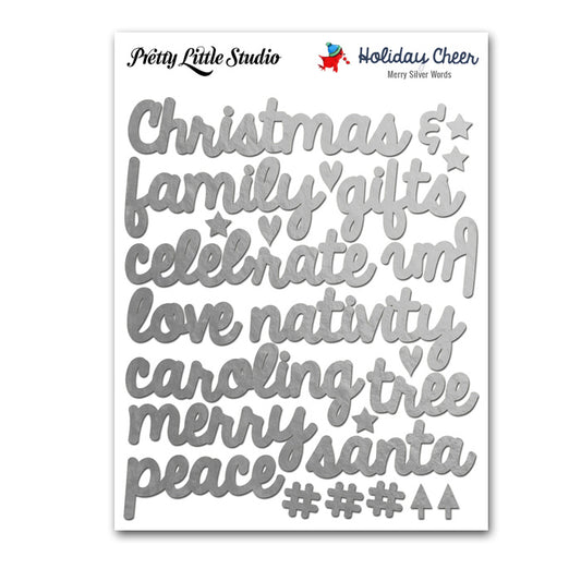 Merry Silver Word Stickers