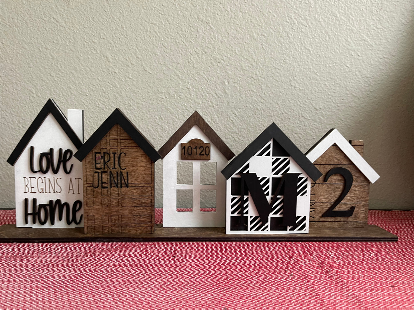 Classic Set of 5 Personalized Houses